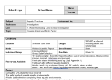 Water Quality Unit Sheet  